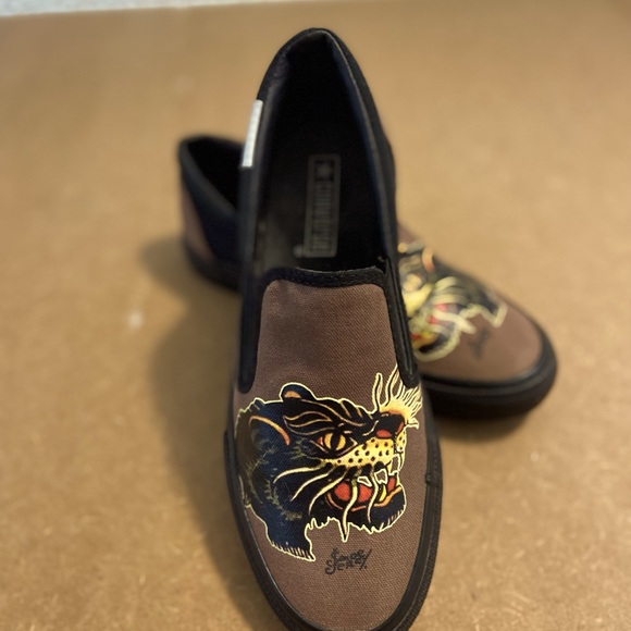 Vintage 2003 Mens Size 6 Women’s 7.5 Sailor Jerry Slip On Converse Shoes - Picture 1 of 12